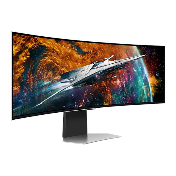 SAMSUNG Ívelt Gaming 240Hz OLED monitor 49" G95SC, 5120x1440, 32:9, 250cd/m2, 0.03ms, HDMI/DP/3xUSB/WiFi/BT, hangszóró