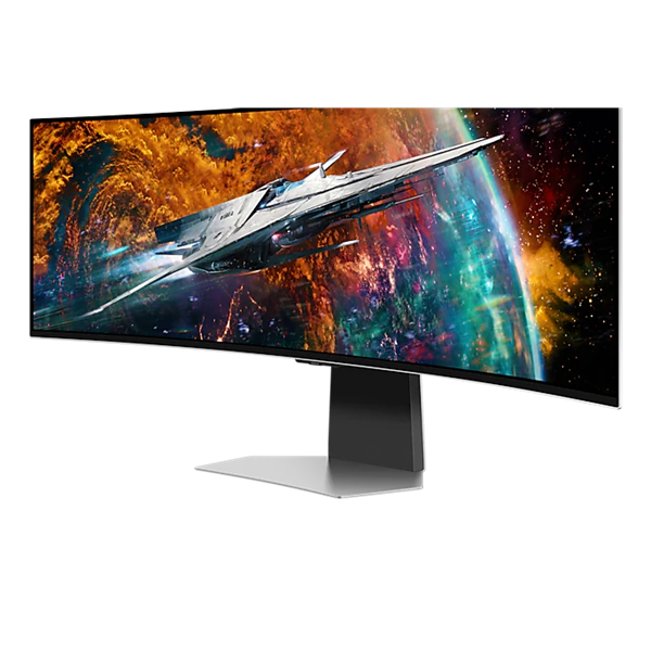 SAMSUNG Ívelt Gaming 240Hz OLED monitor 49" G95SC, 5120x1440, 32:9, 250cd/m2, 0.03ms, HDMI/DP/3xUSB/WiFi/BT, hangszóró