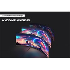 SAMSUNG Ívelt Gaming 240Hz VA monitor 57" G95NC, 7680x2160, 32:9, 420cd/m2, 1ms, 3xHDMI/DP/2xUSB