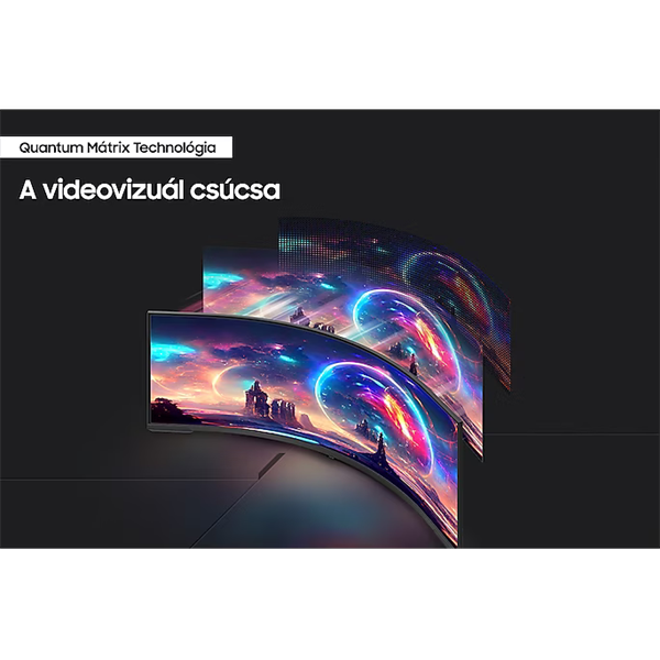 SAMSUNG Ívelt Gaming 240Hz VA monitor 57" G95NC, 7680x2160, 32:9, 420cd/m2, 1ms, 3xHDMI/DP/2xUSB