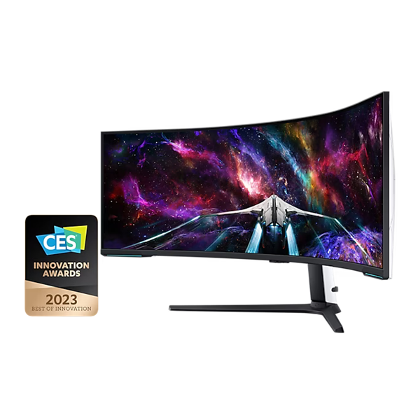 SAMSUNG Ívelt Gaming 240Hz VA monitor 57" G95NC, 7680x2160, 32:9, 420cd/m2, 1ms, 3xHDMI/DP/2xUSB
