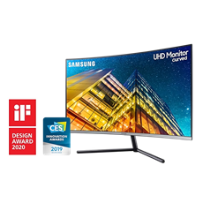 SAMSUNG Ívelt VA monitor 31.5" UR59C, 3840x2160, 16:9, 250cd/m2, 4ms, HDMI/DisplayPort