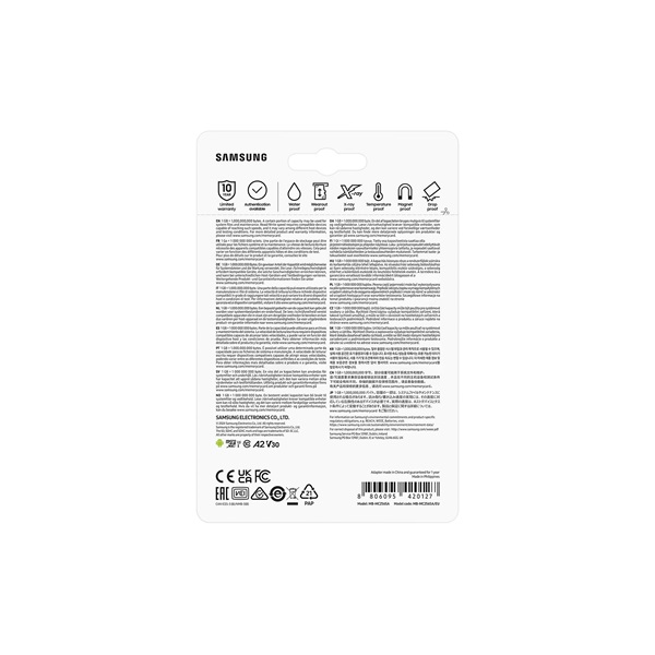 SAMSUNG Memóriakártya, EVO Plus microSD kártya (2021) 256GB, CLASS 10, UHS-1, U3, V30, A2, + Adapter, R160/W