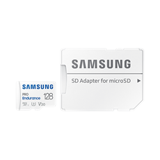 SAMSUNG Memóriakártya, PRO Endurance microSD kártya 128GB, CLASS 10, UHS-I (SDR104), + SD Adapter, R100/W40