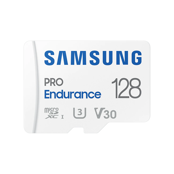 SAMSUNG Memóriakártya, PRO Endurance microSD kártya 128 GB, CLASS 10, UHS-I (SDR104), + SD Adapter, R100/W40