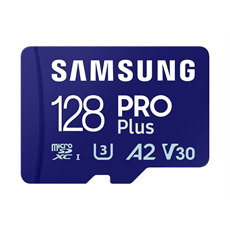 SAMSUNG Memóriakártya, PRO Plus + Reader microSDXC 128GB, CLASS 10, UHS-I, U3, V30, A2, R180/W130