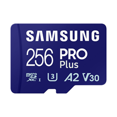 SAMSUNG Memóriakártya, PRO Plus + Reader microSDXC 256GB, CLASS 10, UHS-I, U3, V30, A2, R180/W130