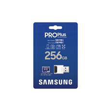 SAMSUNG Memóriakártya, PRO Plus + Reader microSDXC 256GB, CLASS 10, UHS-I, U3, V30, A2, R180/W130