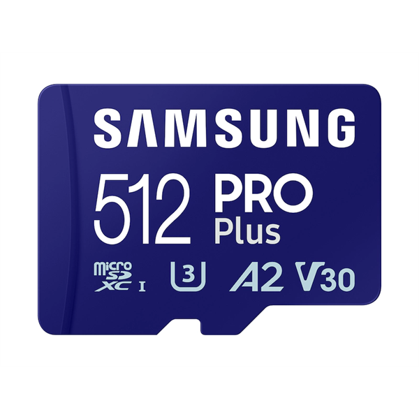 SAMSUNG Memóriakártya, PRO Plus + Reader microSDXC 512GB, CLASS 10, UHS-I, U3, V30, A2, R180/W130