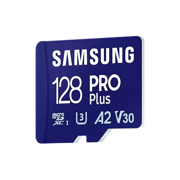 SAMSUNG Memóriakártya, PRO Plus microSDXC kártya 128GB, CLASS 10, UHS-I, U3, V30, A2, + Adapter, R180/W130