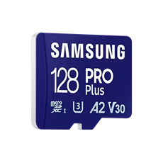 SAMSUNG Memóriakártya, PRO Plus microSDXC kártya 128GB, CLASS 10, UHS-I, U3, V30, A2, + Adapter, R180/W130