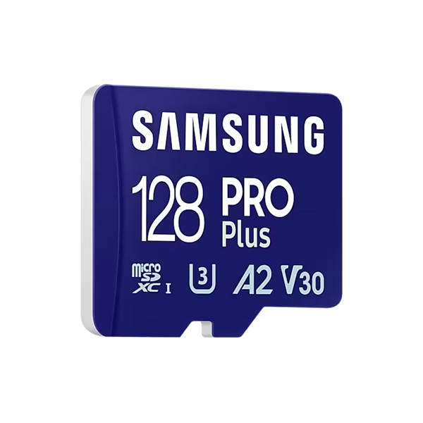 SAMSUNG Memóriakártya, PRO Plus microSDXC kártya 128GB, CLASS 10, UHS-I, U3, V30, A2, + Adapter, R180/W130