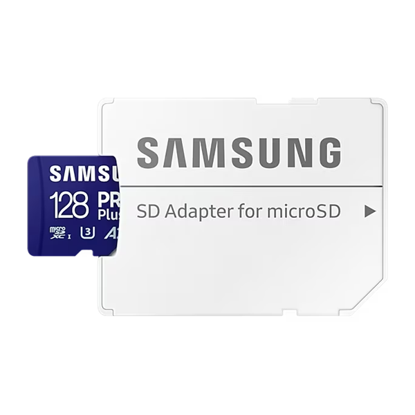 SAMSUNG Memóriakártya, PRO Plus microSDXC kártya 128GB, CLASS 10, UHS-I, U3, V30, A2, + Adapter, R180/W130