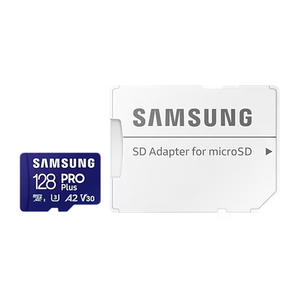 SAMSUNG Memóriakártya, PRO Plus microSDXC kártya 128GB, CLASS 10, UHS-I, U3, V30, A2, + Adapter, R180/W130