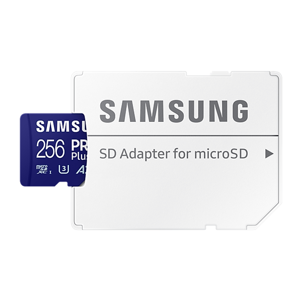 SAMSUNG Memóriakártya, PRO Plus microSDXC kártya 256GB, CLASS 10, UHS-I, U3, V30, A2, + Adapter, R180/W130