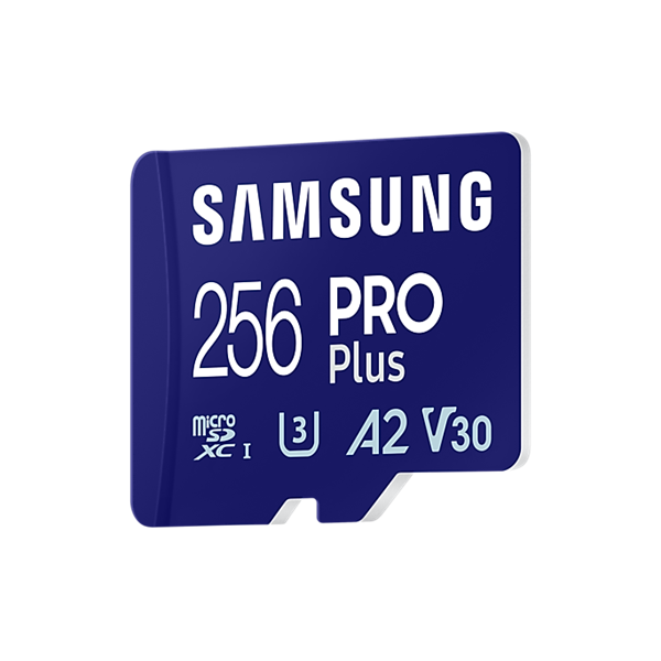 SAMSUNG Memóriakártya, PRO Plus microSDXC kártya 256GB, CLASS 10, UHS-I, U3, V30, A2, + Adapter, R180/W130