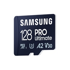 SAMSUNG Memóriakártya, PRO Ultimate 128GB, Class 10, V30, A2, Grade 3 (U3), R200/W130