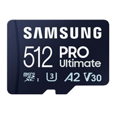 SAMSUNG Memóriakártya, PRO Ultimate 512GB, Class 10, V30, A2, Grade 3 (U3), R200/W130