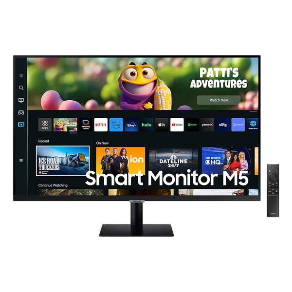 SAMSUNG Smart VA monitor 27" M5, 1920x1080, 16:9, 250cd/m2, 4ms, 2xHDMI/2xUSB/HDCP/WiFi/Bluetooth, hangszóró