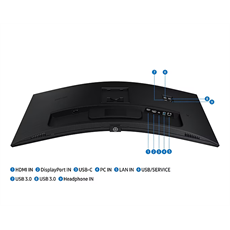 SAMSUNG Ívelt VA monitor 34" S65UC, 3440x1440, 21:9, 350cd/m2, 5ms, HDMI/DisplayPort/3xUSB/USB-C/LAN, hangszóró