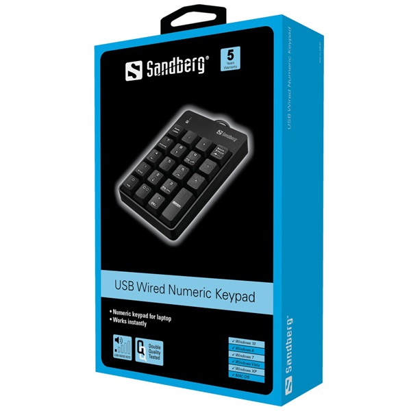 SANDBERG Billentyűzet, USB Wired Numeric Keypad