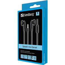 SANDBERG Fülhallgató, Speak’n Go Earset Black