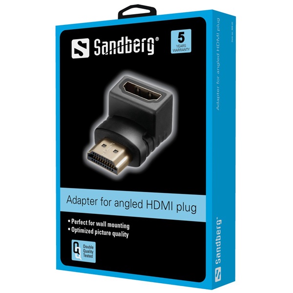 SANDBERG HDMI kábel, HDMI 2.0 angled adapter plug