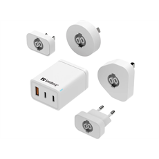 SANDBERG Hálózati töltő, 3 in 1 travel charger USB C/A 65W