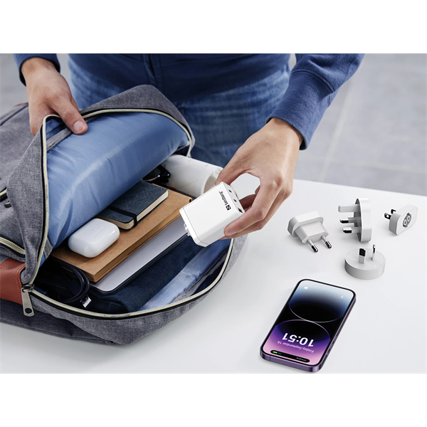 SANDBERG Hálózati töltő, 3 in 1 travel charger USB C/A 65W