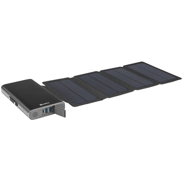 SANDBERG Hordozható akkumulátor, Solar 4-Panel Powerbank 25000