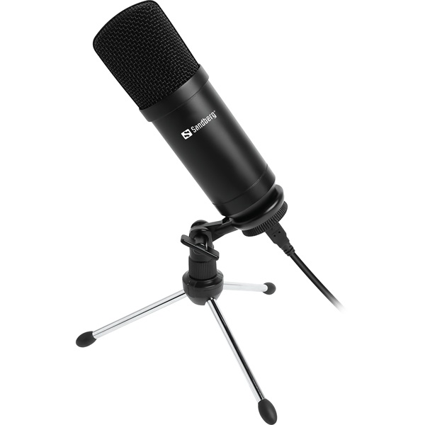 SANDBERG Mikrofon, Streamer USB Desk Microphone, Fekete