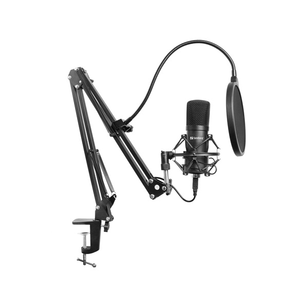 SANDBERG Mikrofon, Streamer USB Microphone Kit, Fekete