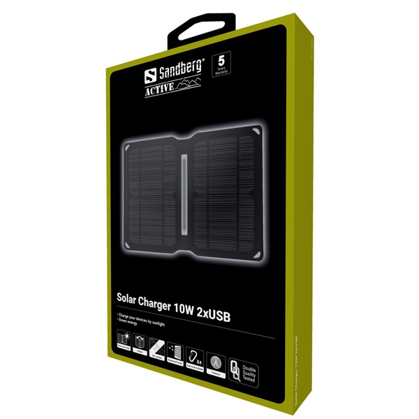 SANDBERG Napelemes töltő, Solar Charger 10W 2xUSB