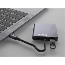 SANDBERG USB-C dokkoló, USB-C Dock 2xHDMI+USB+PD