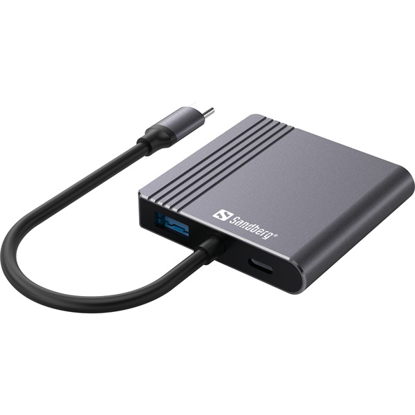 SANDBERG USB-C dokkoló, USB-C Dock 2xHDMI+USB+PD