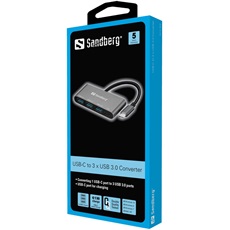 SANDBERG USB-C tartozék, USB-C to 3xUSB 3.0 Hub + PD