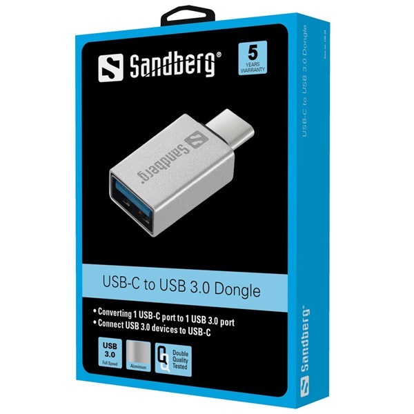 SANDBERG USB-C tartozék, USB-C to USB 3.0 Dongle