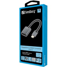 SANDBERG Kijelző konverter, Adapter DP1.4>HDMI2.0 4K60