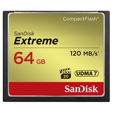 SANDISK 124094, CF Extreme kártya 64 GB, 120MB/sec.