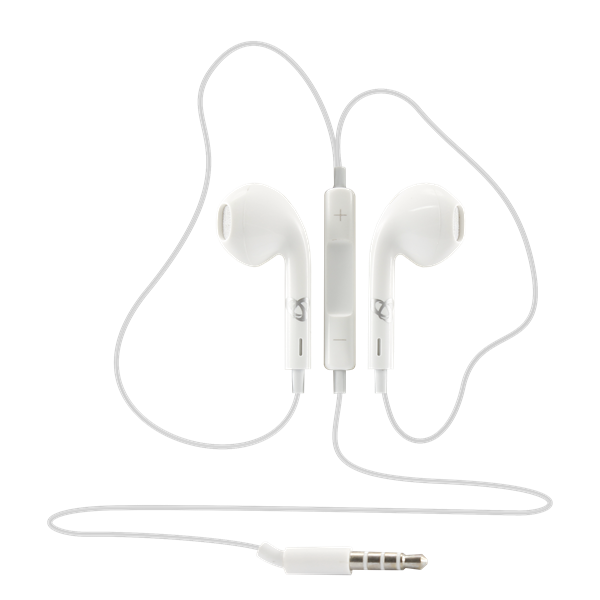 SBOX Füllhallgató, EARPHONES + MICROPHONE, White