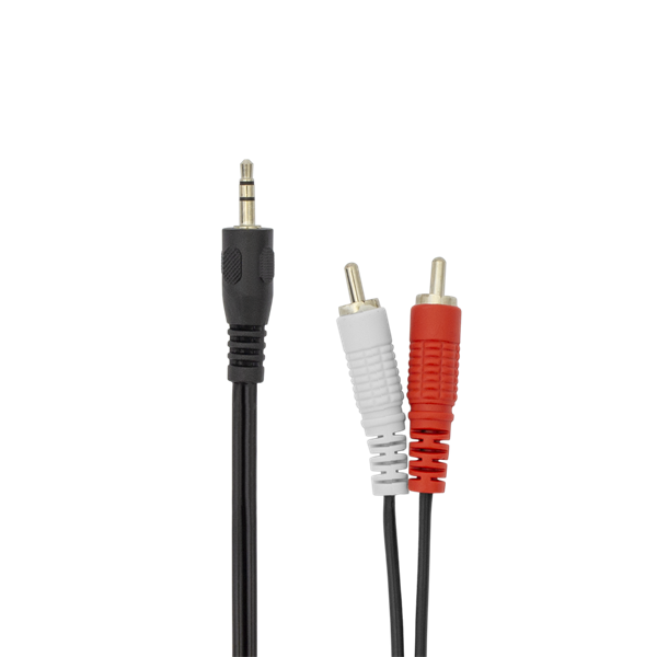 SBOX Kábel, AUDIO CABLE 3.5 mm Male -> 2 X RCA Male, 2 m