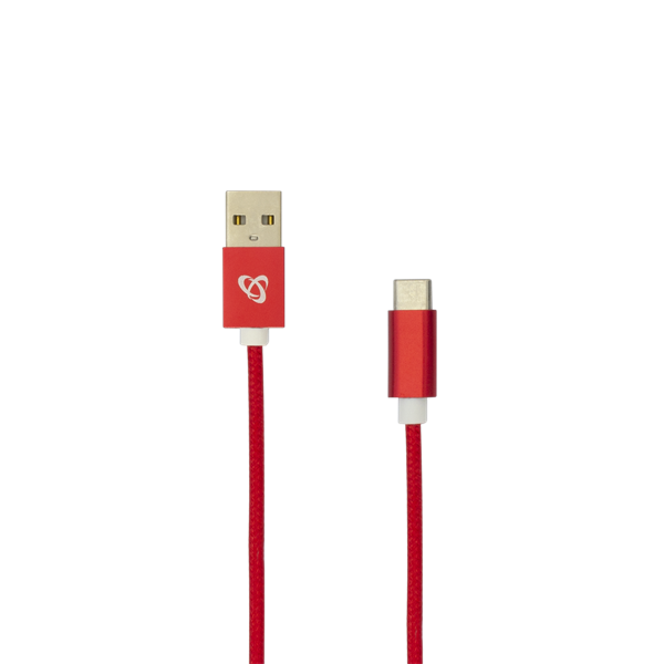 SBOX Kábel, CABLE USB Male -> TYPE-C Male 1.5 m Red