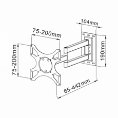 SBOX LCD-2903 fali konzol, dönthető, forgatható, 19"-37", 200x200, max 25 kg