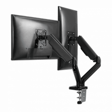 SBOX LCD-S024 Asztali dupla monitor tartó konzol, dönthető, forgatható, 13"-27", 100x100, max 6 kg