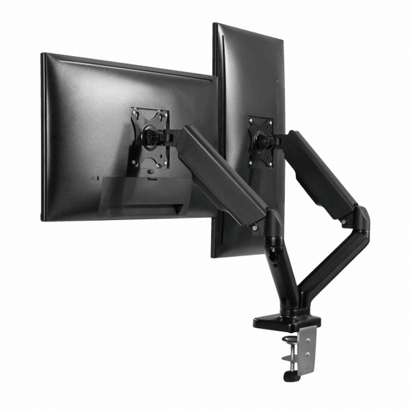 SBOX LCD-S024 Asztali dupla monitor tartó konzol, dönthető, forgatható, 13"-27", 100x100, max 6 kg