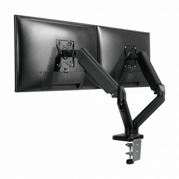 SBOX LCD-S024 Asztali dupla monitor tartó konzol, dönthető, forgatható, 13"-27", 100x100, max 6 kg