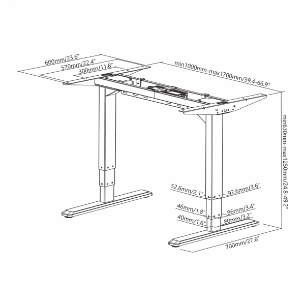 SBOX MD-223R DESK LEGS (Motoros számítógép asztalváz)