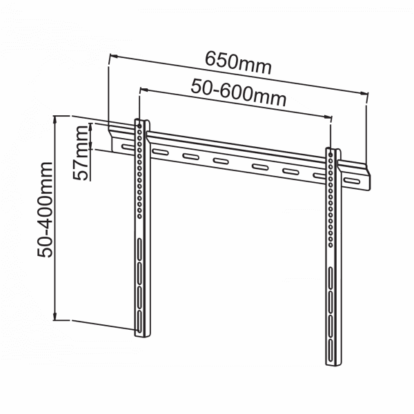 SBOX PLB-114B fali konzol, fix, 40"-70", 600x400, max 60 kg