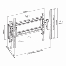 SBOX PLB-6546T fali konzol, dönthető, 37"-80", 600x400, max 70 kg