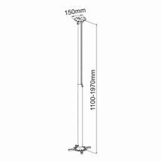 SBOX PM-200XL Mennyezeti projektor tartó konzol, forgatható, dönthető, max 15 kg